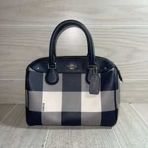 COPY - Coach Mini Blue and White Satchel with Buffalo Check Pattern